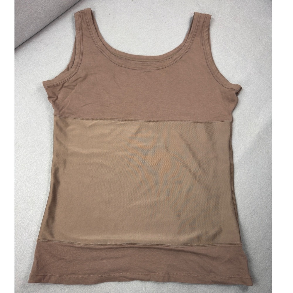 Yummie Tummie Tank Top Womens XL Brown Cotton Blend Boyfriend Shapewear
